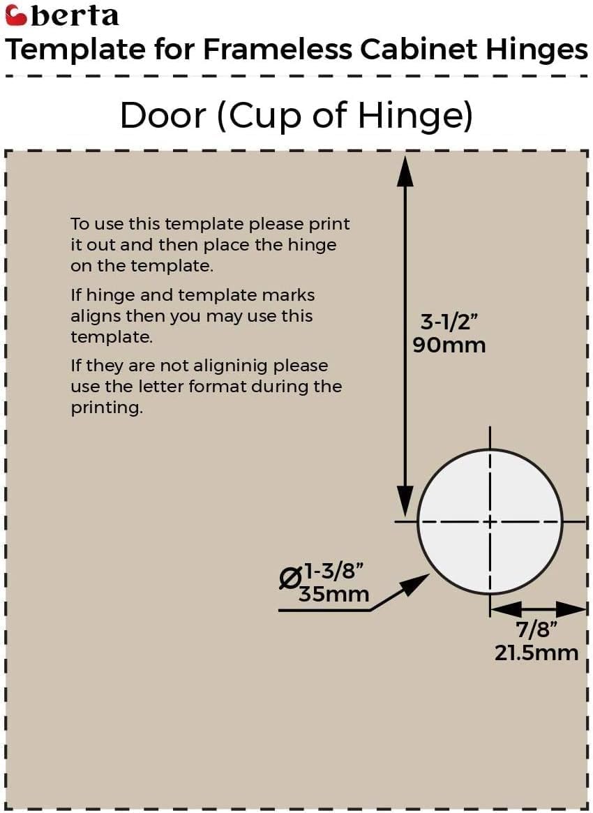 Berta, 4-Pack Full Overlay 110° Soft-Close Frameless Cabinet Hinges