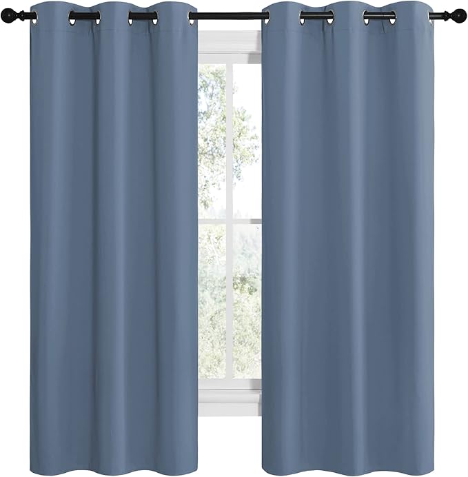 NICETOWN Short Curtains for Kitchen, Thermal Insulated Solid Grommet Blackout - Image 2