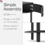 Stead Entryway Table Fluted Half Moon Console - Semicircular, Black Oak Veneer - Hidden Storage with Two Fluted Doors & Brass Knobs - Modern Narrow Console Table for Living Room & Hallway