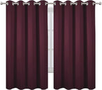 LEMOMO Burgundy Red Blackout Curtains 66 x 63 Inch Length/Set of 2 Curtain - Image 2