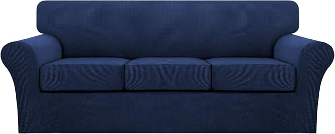 Turquoize 4 Piece Sofa Covers for 3 Cushion Couch Sofa Slipcover Soft Couch by Turquoize