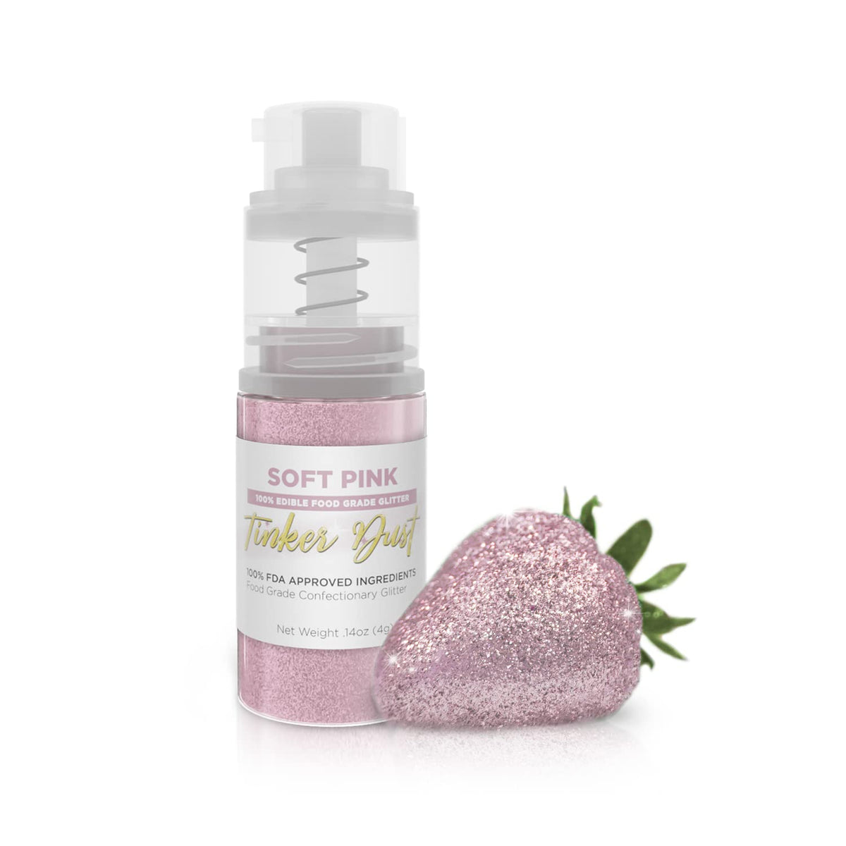 Bakell - Pumpkin Orange Tinker Dust (4g, 1x Mini Spray Pump) Edible Glitter for Food, Desserts, and Baked goods!