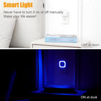 YUNLEX 2 Pack Plug in Dimmable Night Light, Blue Nightlight, Auto Dusk to Dawn Sensor, LED Night Light, Soft Glow, Diffused Light for Bathroom, Hallway, Stairs, Kitchen, Bedroom