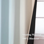Estelar Textiler Aqua and Beige Ombre Blackout Curtains for Bedroom 84 Inch