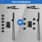 gotonovo Rainfall Shower System with Full Body Jets 6pcs Matte Black