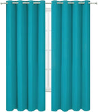 LEMOMO Blackout Curtains 52 x 90 Inch Long Teal Curtains Set of 2 Panels Room - Image 2