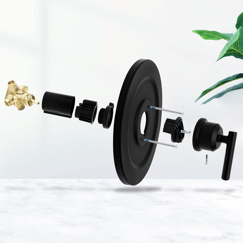 T2903EPBL Shower Trim Kit Matte Black with Handle, Head & Spout