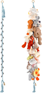 CERETIA 80" Stuffed Animal Organizer Chain, Corner Storage,Baby Blue,2pc