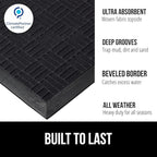 GORILLA GRIP 100% Waterproof All-Season WeatherMAX Doormat, US Designed Natural - Image 2