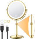 Gospire 7" Lighted Makeup Mirror, 1X/10X Magnification, Height Adjustable