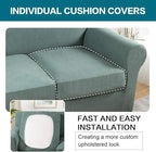 Turquoize 4 Piece Sofa Covers for 3 Cushion Couch Sofa Slipcover Soft Couch - Image 5