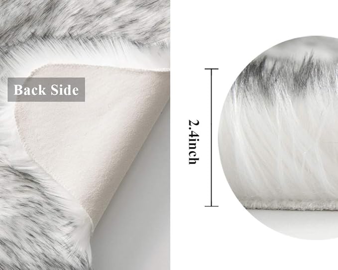 MIULEE Fluffy Rug Soft Shaggy Faux Fur Area Rug Luxury Plush Sheepskin Carpet - Image 2