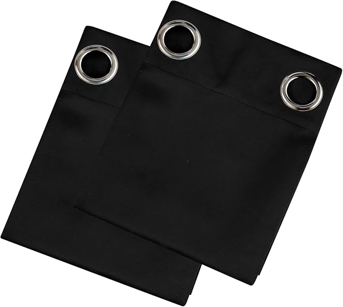 LEMOMO Blackout Curtains 52 x 90 Inch Long Black Curtains Set of 2 Panels Room - Image 9