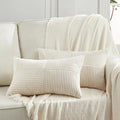 Fancy Homi 2 Packs Cream Lumbar Decorative Throw Pillow Covers 12x20 Inch by Fancy+Homi
