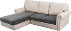 H.VERSAILTEX Velvet Stretch Sectional Couch Covers, 3 Pieces, L-Shaped by HVERSAILTEX