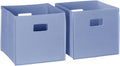 RiverRidge Folding Storage Bins - 2-pack of 10in Tall Periwinkle Blue Cubes