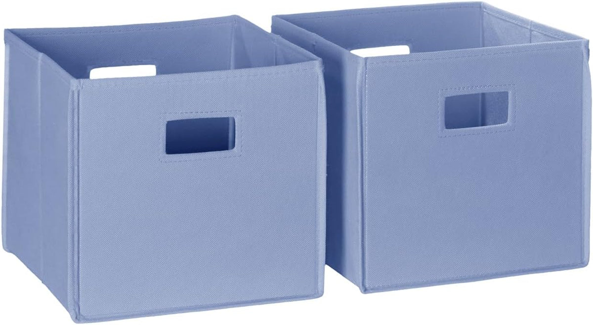 RiverRidge Folding Storage Bins - 2-pack of 10in Tall Periwinkle Blue Cubes