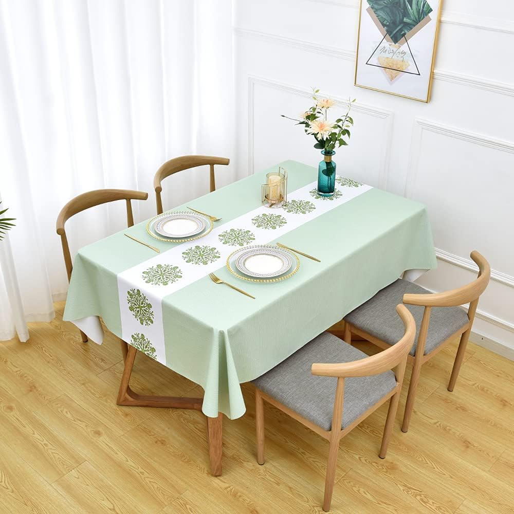 Zobesta Vinyl Table Cloth for Rectangle Tables 86x55 Plastic Tablecloth
