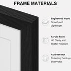 Vittanly 5x7 Picture Frames Set of 10 for Wall or Tabletop Display, Black