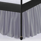 Ruffled Bed Skirt with Split Corners Three Side Coverage-King Size Dust Ruffles Bed Skirts 15 Inch Drop Expertise Tailored Fit Wrinkle Free Bed Skirt Dust Ruffle (King 15 Drop-White)