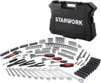 STARWORK TRUE MECHANIC™ 314-Piece Mechanics Tool Set and Socket Set, 1/4", 3/8", 1/2" Drive, Professional, Metric