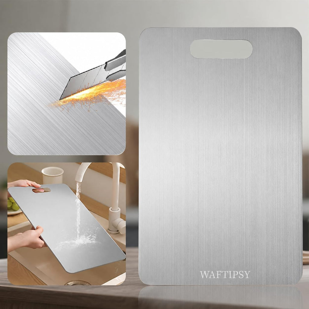 Katori Titanium Cutting Board for Kitchen, 100% Pure Titanium Cutting Boards, Double Sided Non Toxic Titanware Chopping Board for Cutting Meat Vegetable Fruit,Dishwasher Safe(S+L+XXL)