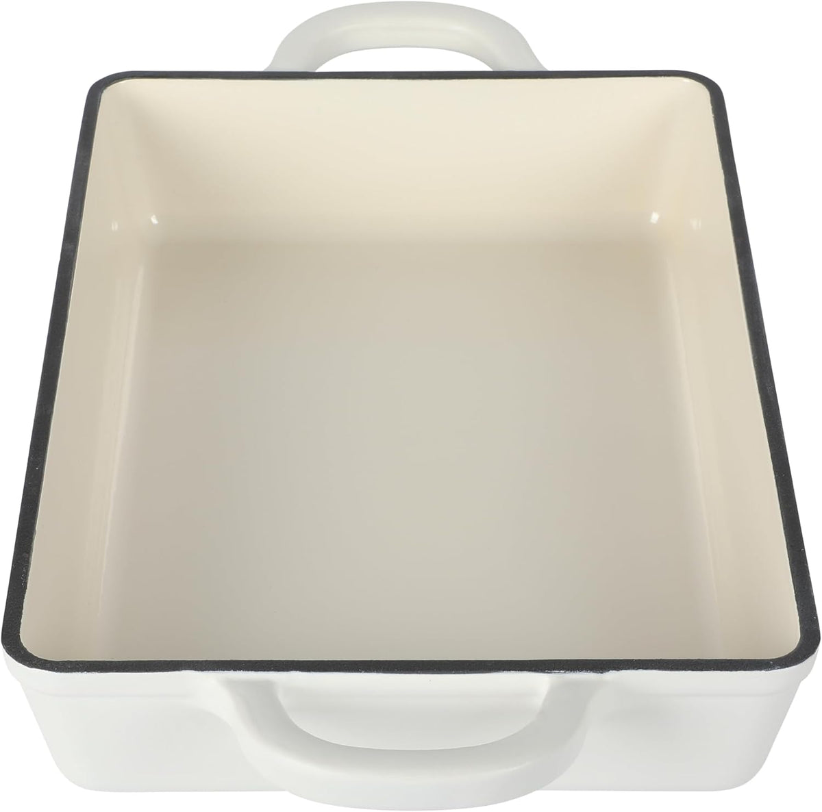 Crock-Pot Artisan 13" Enameled Cast Iron Lasagna Pan – Matte Linen White, Durable Oven Safe Bakeware