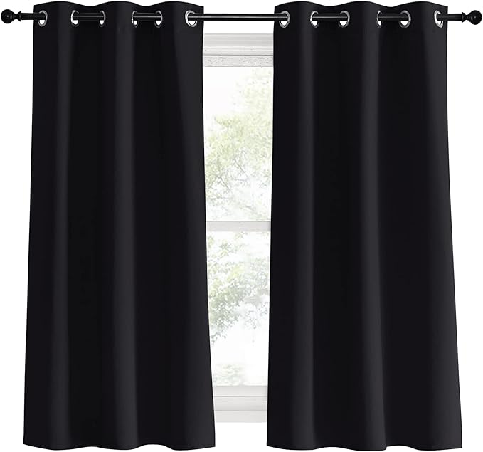 NICETOWN Black Curtains for Boys Room, W34 x L60 - Image 2