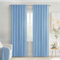 MIULEE Sky Blue Back Tab Blackout Curtains 84 Inch Length 2 Panels Set by MIULEE