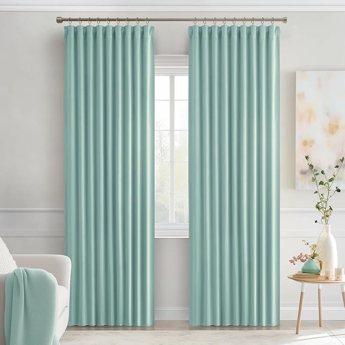 MIULEE Aqua Back Tab Blackout Curtains 84 Inch Length 2 Panels Set - Image 9