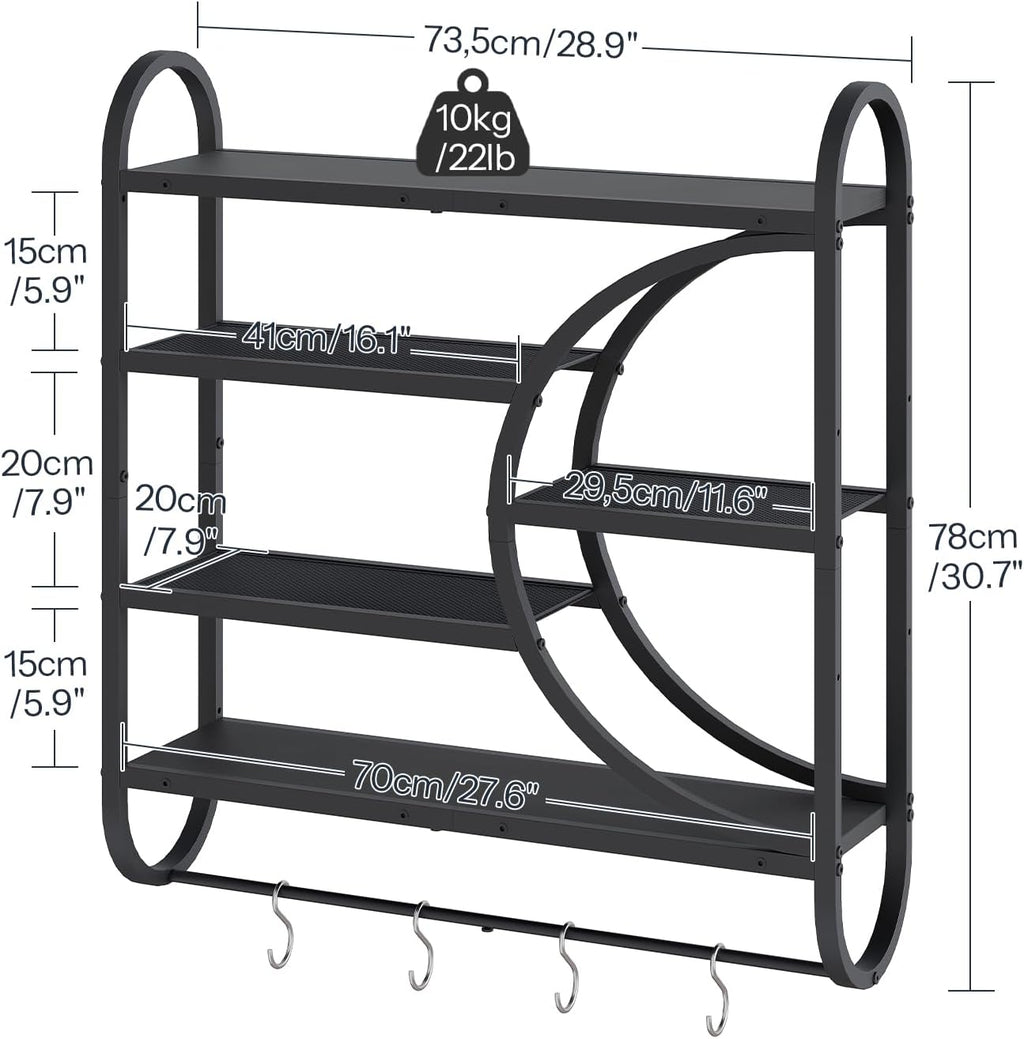 HOOBRO Gaming Floating Shelves for Wall, 28.9" LED Wall Shelf, Display Rack