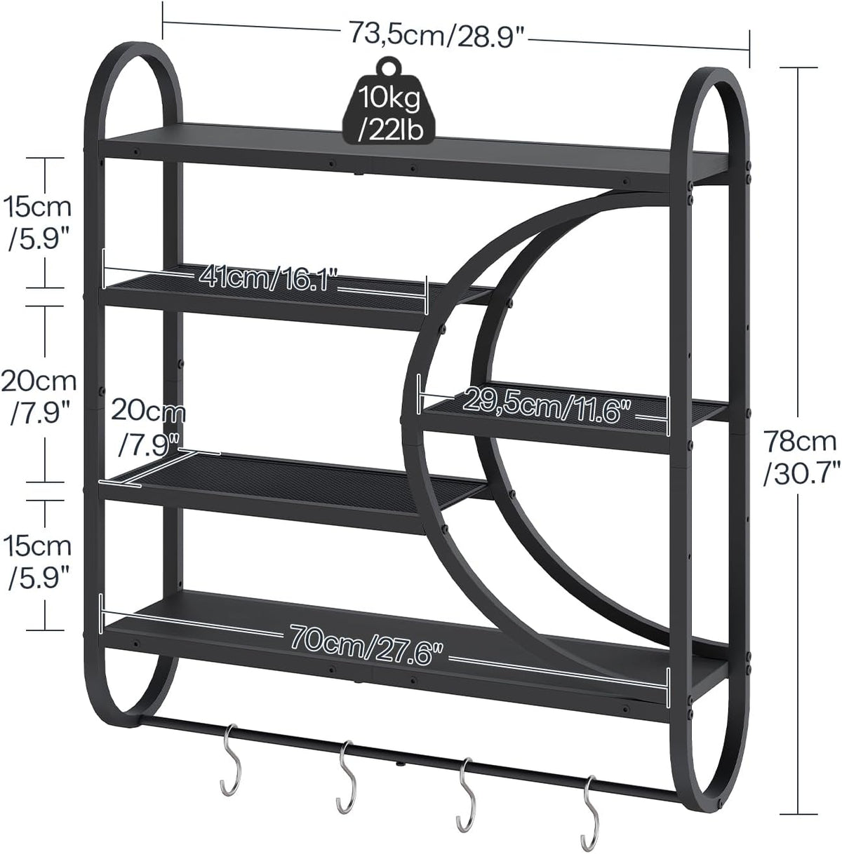 HOOBRO Gaming Floating Shelves for Wall, 28.9" LED Wall Shelf, Display Rack
