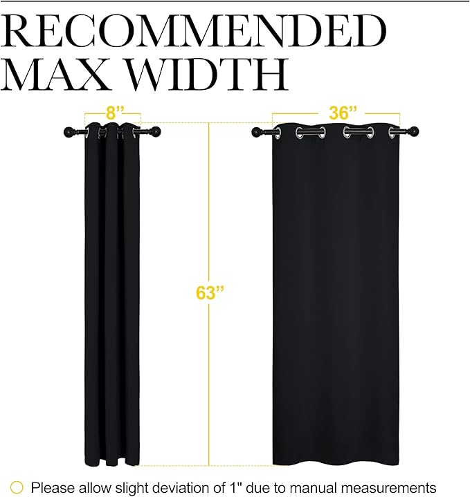 NICETOWN Pitch Black Solid Thermal Insulated Grommet Blackout Curtains/Drapes - Image 3