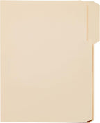 Amazon Basics Sturdy File Folders with Reinforced Tabs for Filing and Organization, 1/3-Cut Tab, Assorted Positions, Letter Size, 8.5x11 inches, Manila, 100-Pack