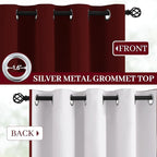 Yakamok Room Darkening 100% Blackout Curtains Grommet Window Treatments - Image 3