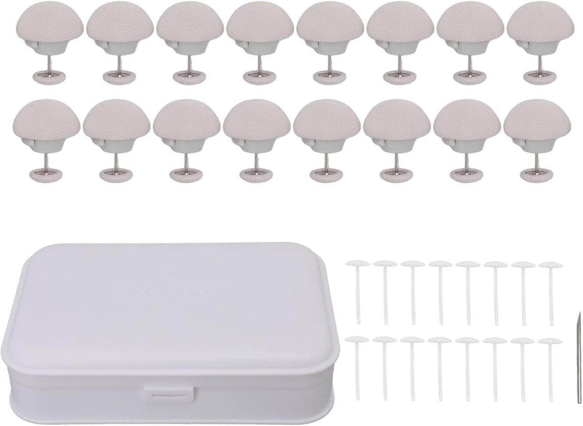 Bed Sheet Fasteners, Duvet Cover Clips Plastic Mushroom Head Design Easy to Use Cotton Surface 16 Pack for Firm Mattresses (Gray)