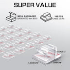 KGROTE 100PCS Cable Clips, Adhesive Wire Clips Strong Cord Clips Wire Holders, Cable Management Clips for Desk, Wall, Car, TV, Ethernet Cable (Clear, Medium)