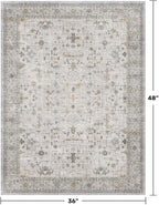 Light Grey 3x4 Large Boho Bathroom Rug - Image 2