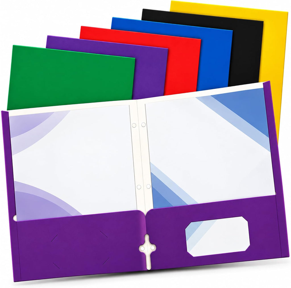 Better Office Products 2 Pocket Folders Bulk, Letter Size Paper Portfolios Case of 100, Assorted Primary Colors, Durable Folders Bulk for School, Office, Classroom Organization & Filing