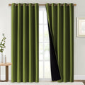 NICETOWN Full Shade Curtain Panels, 62 x 84 inch, Olive Green, Pair of Energy by NICETOWN