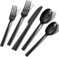 Black Silverware Set for 4, 20-Piece Stainless Steel Flatware Cutlery Set