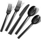 Black Silverware Set for 4, 20-Piece Stainless Steel Flatware Cutlery Set