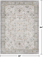 Hazo Haus Boho Light Grey 5x7 Living Room Rug - Image 2