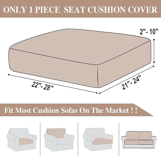 Couch Cushion Cover Seat Cushion Cover Stretch Armchair Cover Separate - Image 6