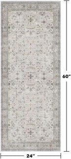 Light Grey 2x5 Boho Bathroom Runner Rug - Image 2