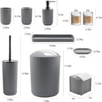 Bathroom Accessory Set, 10 Piece Grey Bathroom Set Complete