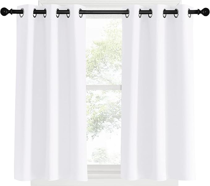 NICETOWN White Short Window Curtains 40 inch Long - Image 2