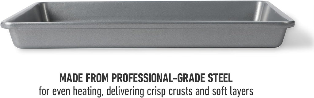 Calphalon Titan 10-Piece Nonstick Bakeware Set, Baking Sheet Set, Steel Core PFA-Free Nonstick Coating, Oven Safe, Includes Sheet Pans, Muffin Pan, Round Cake Pans, Loaf Pan and Cooling Rack - Silver
