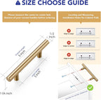 Ravinte Champagne Bronze Cabinet Handles 3 Inch Hole Center 30 Pack