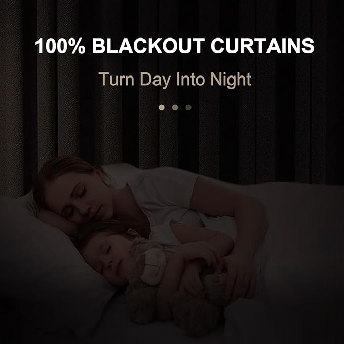 100% Blackout Shield Linen Blackout Curtains - Image 2